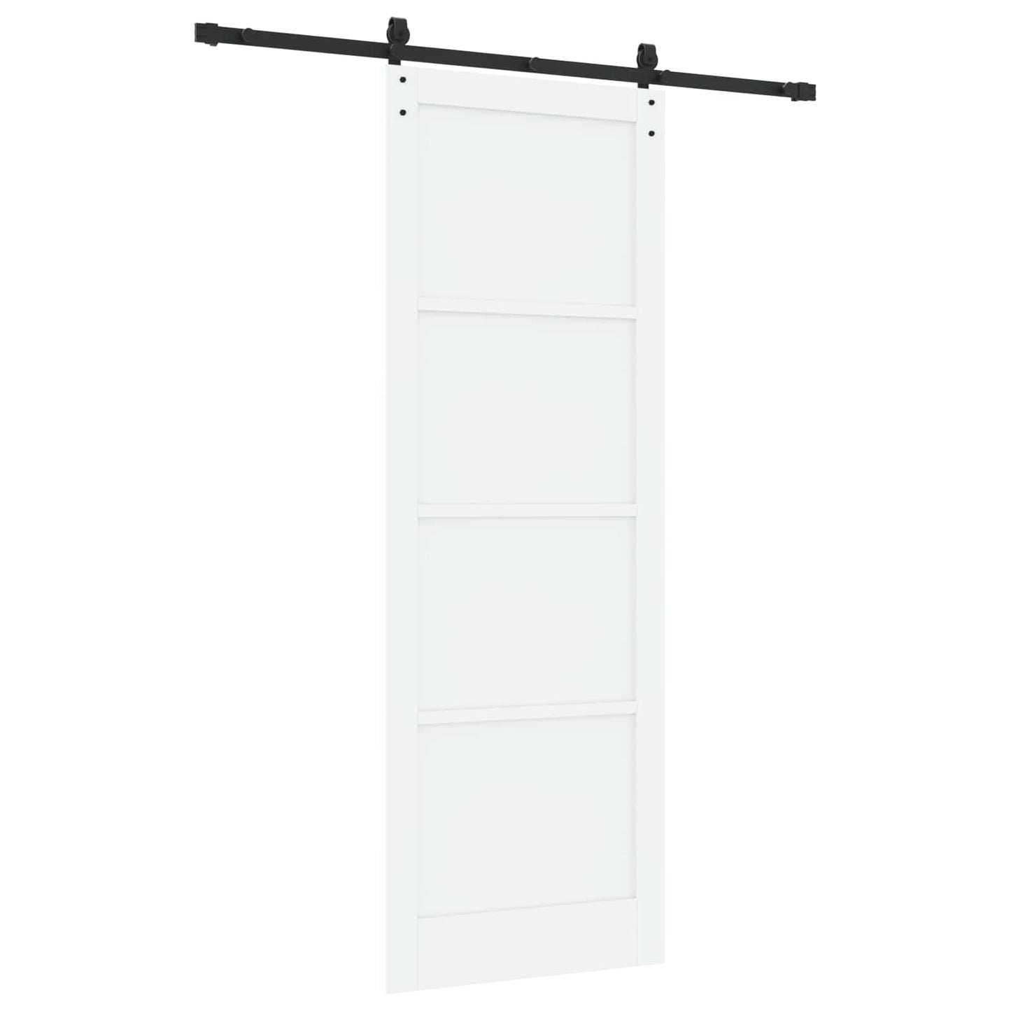Skydedør 83 x 232 cm Massivt fyrretræ Hvid og sort