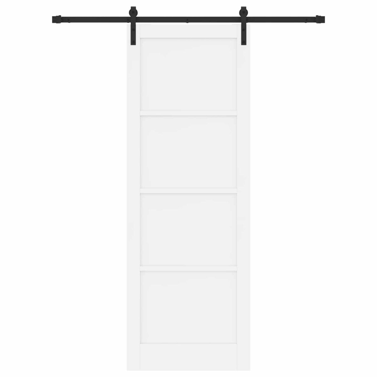Skydedør 83 x 232 cm Massivt fyrretræ Hvid og sort
