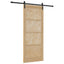 Skydedør 86 x 211 cm Massivt fyrretræ Naturfarvet og sort