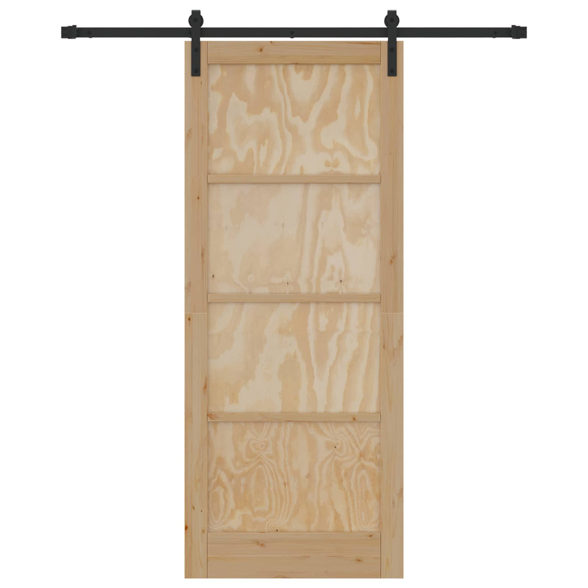 Skydedør 86 x 211 cm Massivt fyrretræ Naturfarvet og sort