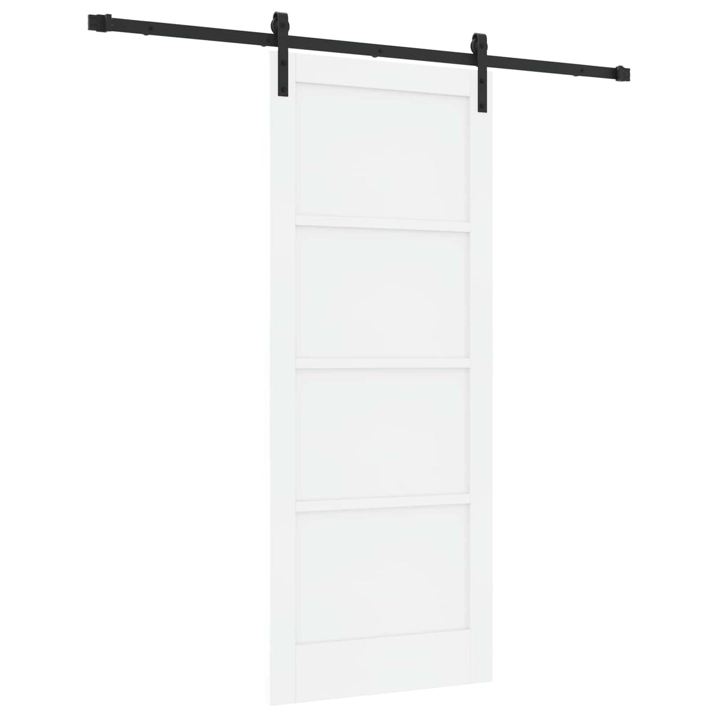 Skydedør 83 x 202 cm Massivt fyrretræ Hvid og sort