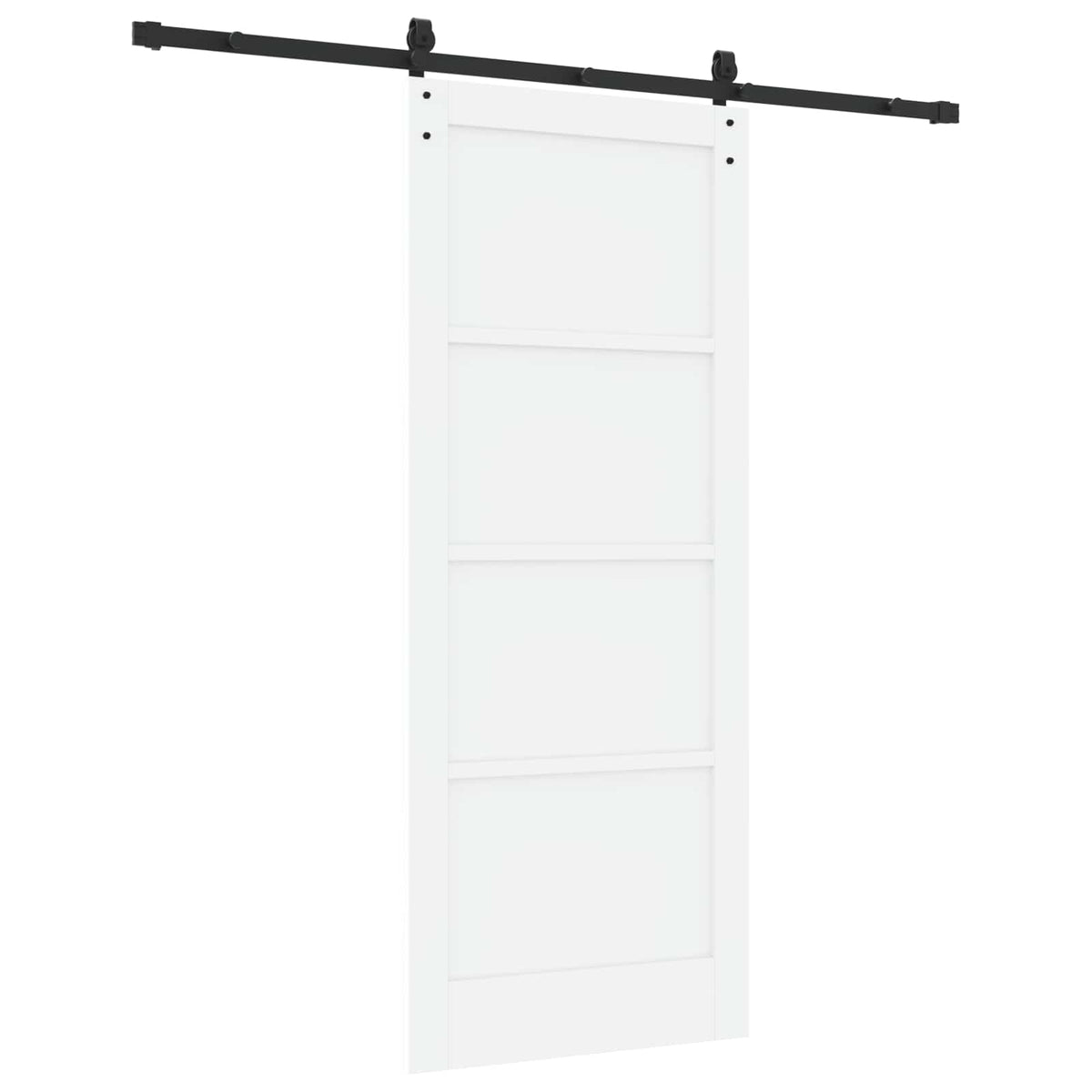 Skydedør 83 x 202 cm Massivt fyrretræ Hvid og sort