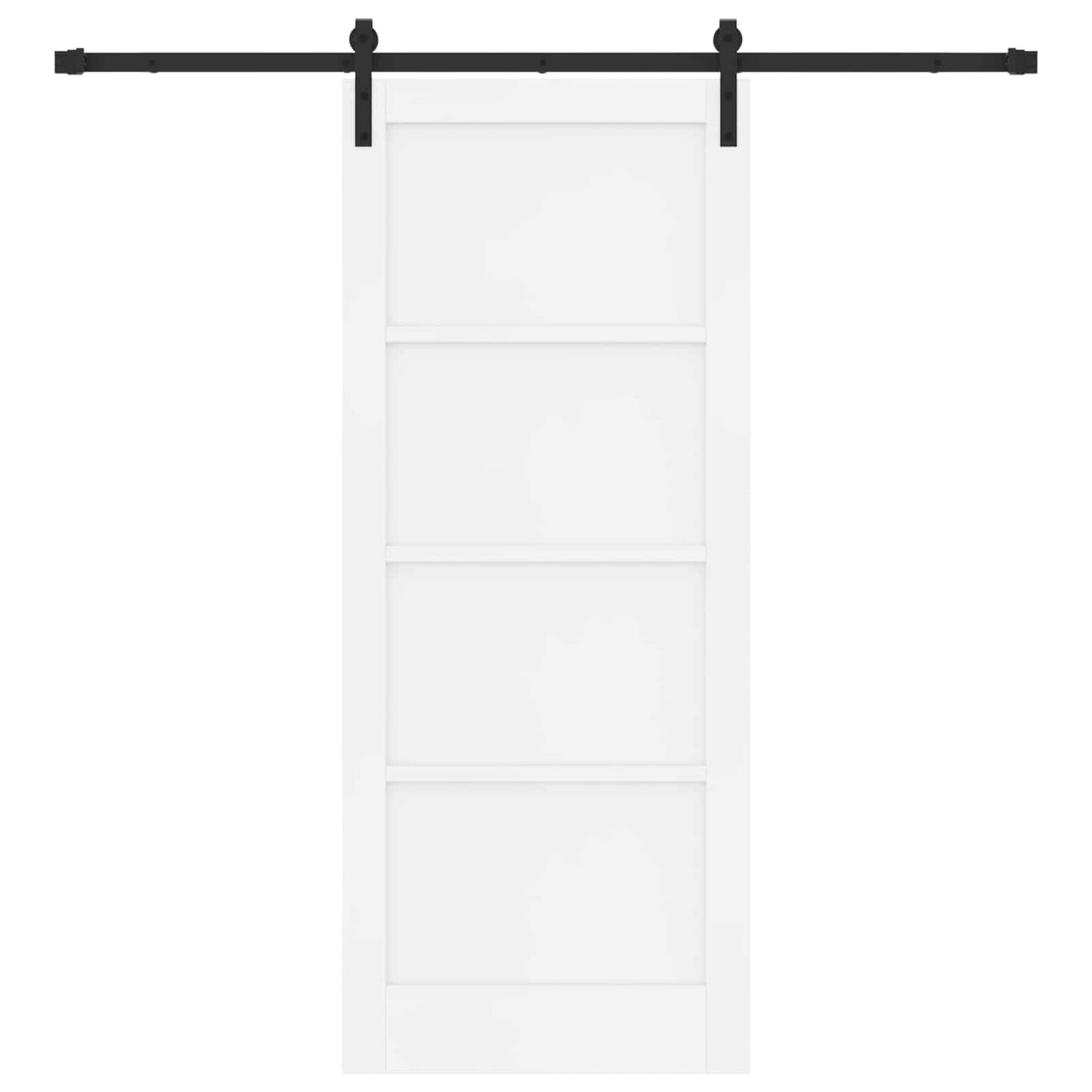 Skydedør 83 x 202 cm Massivt fyrretræ Hvid og sort