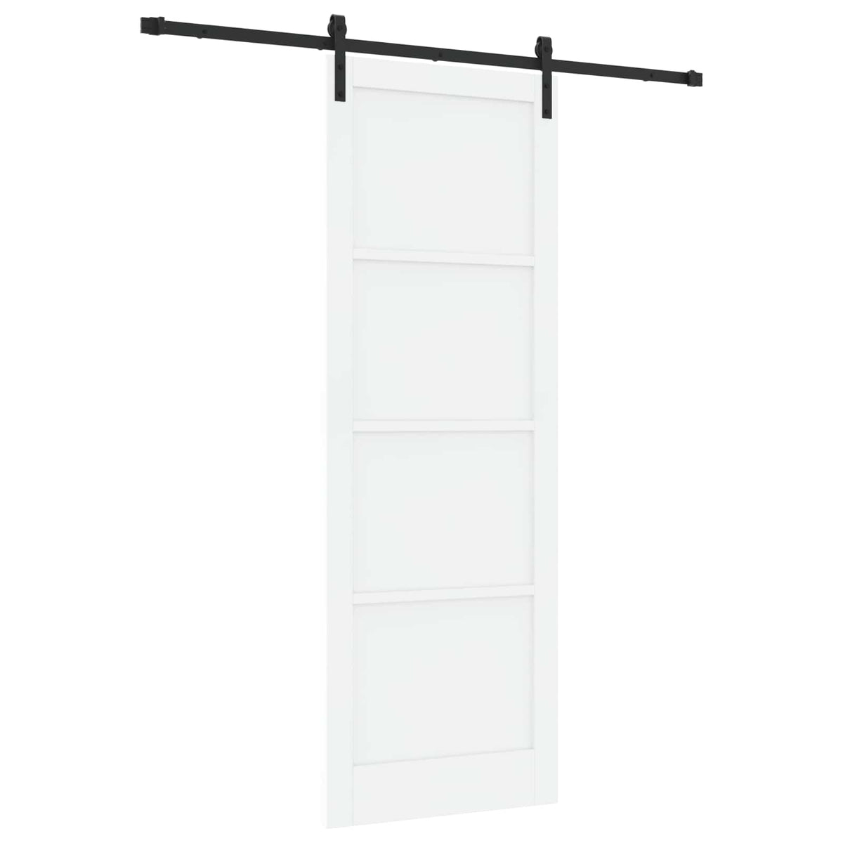 Skydedør 83 x 232 cm Massivt fyrretræ Hvid og sort