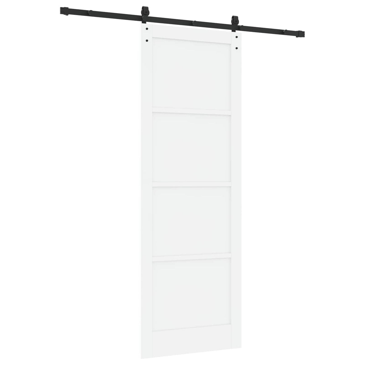 Skydedør 83 x 232 cm Massivt fyrretræ Hvid og sort