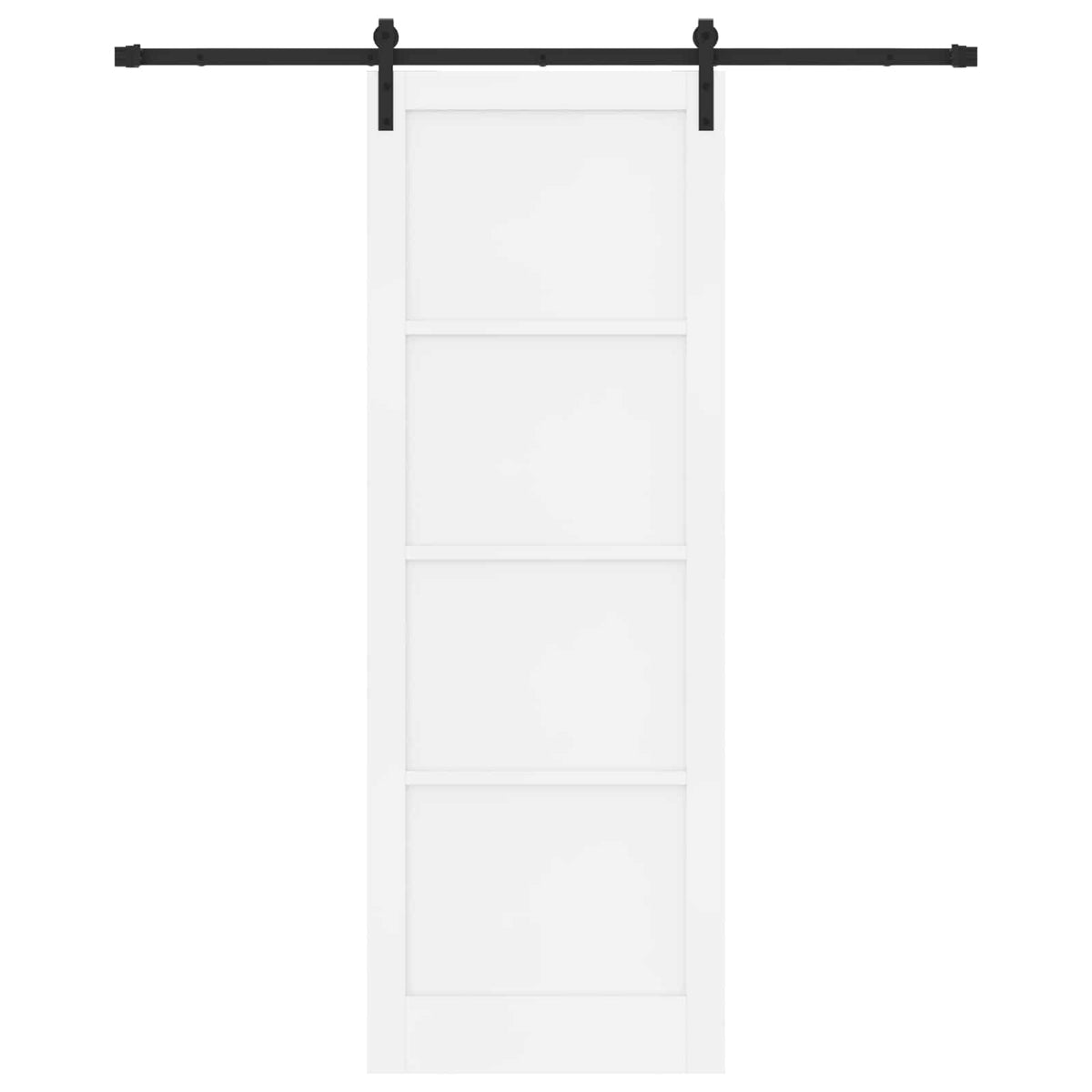 Skydedør 83 x 232 cm Massivt fyrretræ Hvid og sort