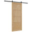 Skydedør 86 x 211 cm Massivt fyrretræ Naturfarvet og sort