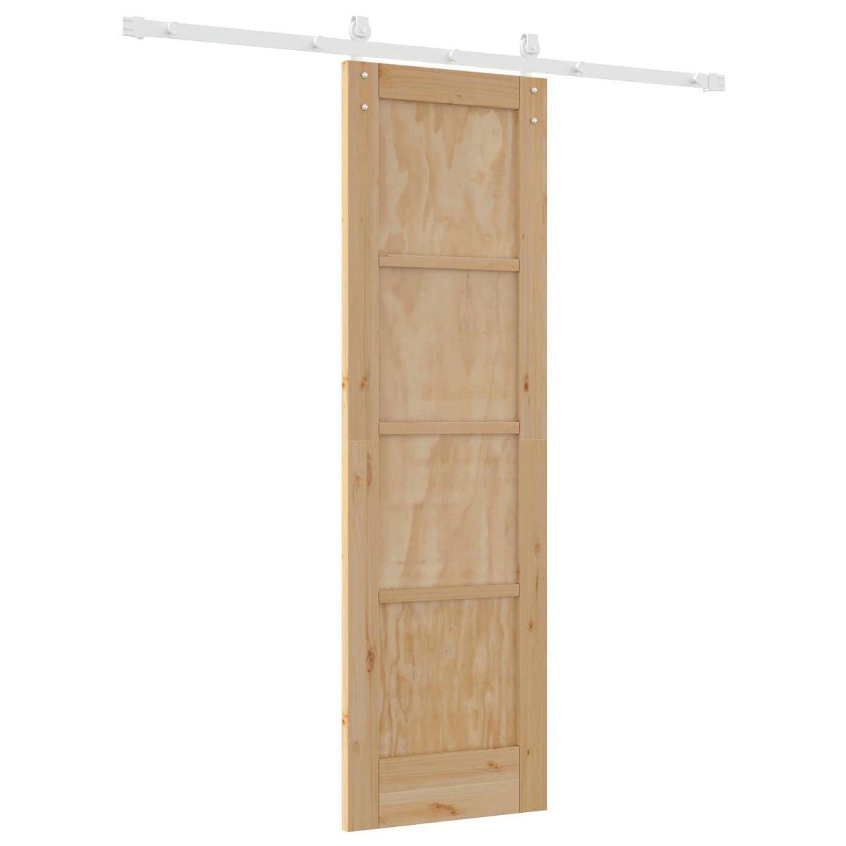 Skydedør 61 x 198,5 cm Massivt fyrretræ Natur og hvid
