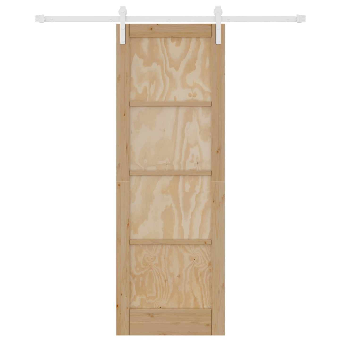 Skydedør 73,5 x 211 cm Massivt fyrretræ Natur og hvid