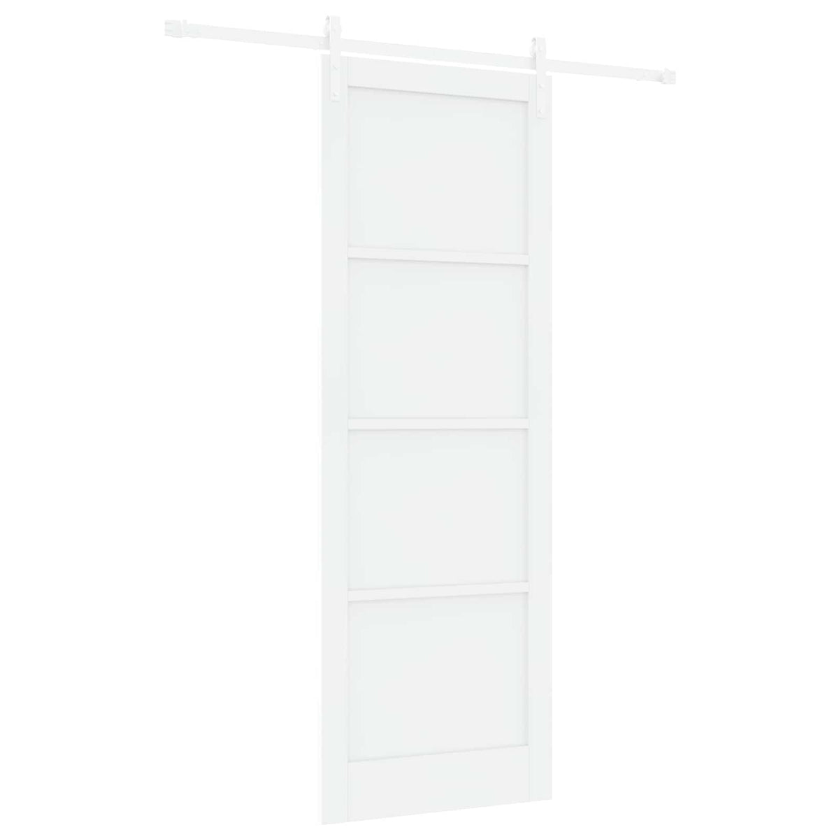 Skydedør 83 x 232 cm Massivt fyrretræ Hvid