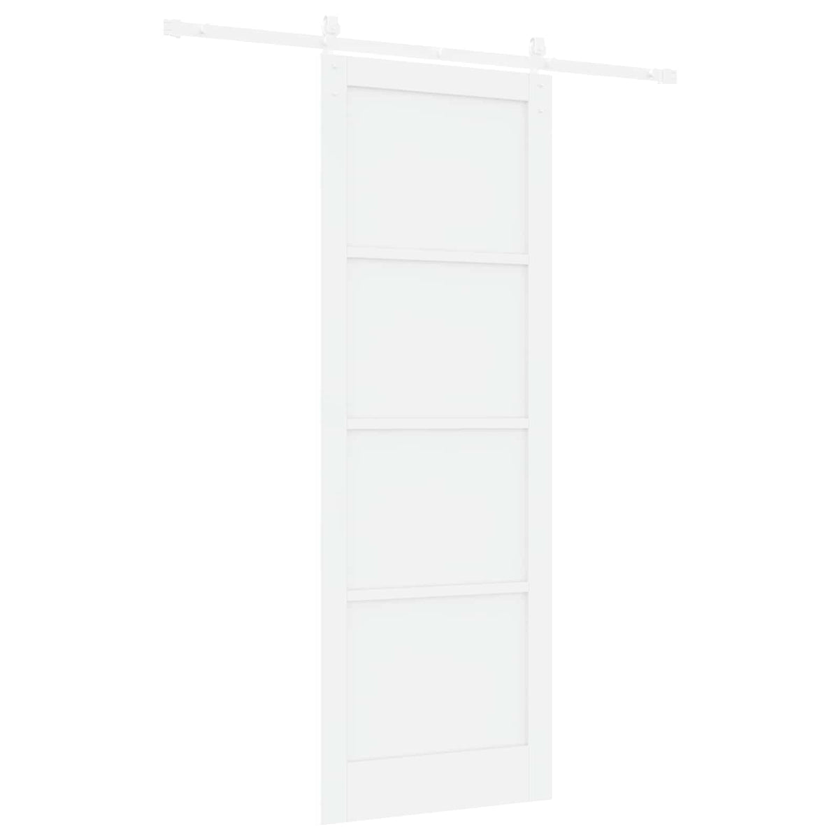 Skydedør 83 x 232 cm Massivt fyrretræ Hvid