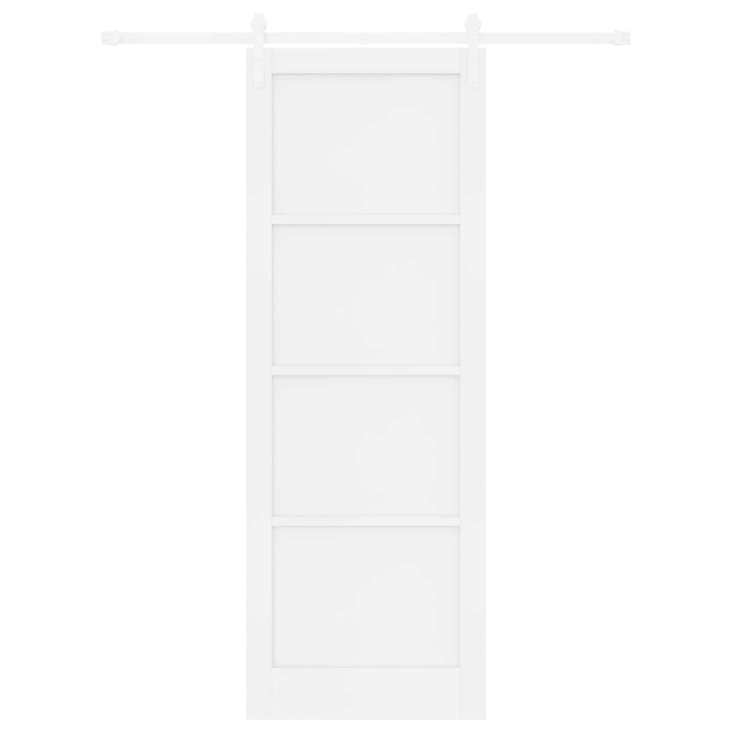 Skydedør 83 x 232 cm Massivt fyrretræ Hvid