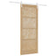 Skydedør 86 x 211 cm Massivt fyrretræ Natur og hvid