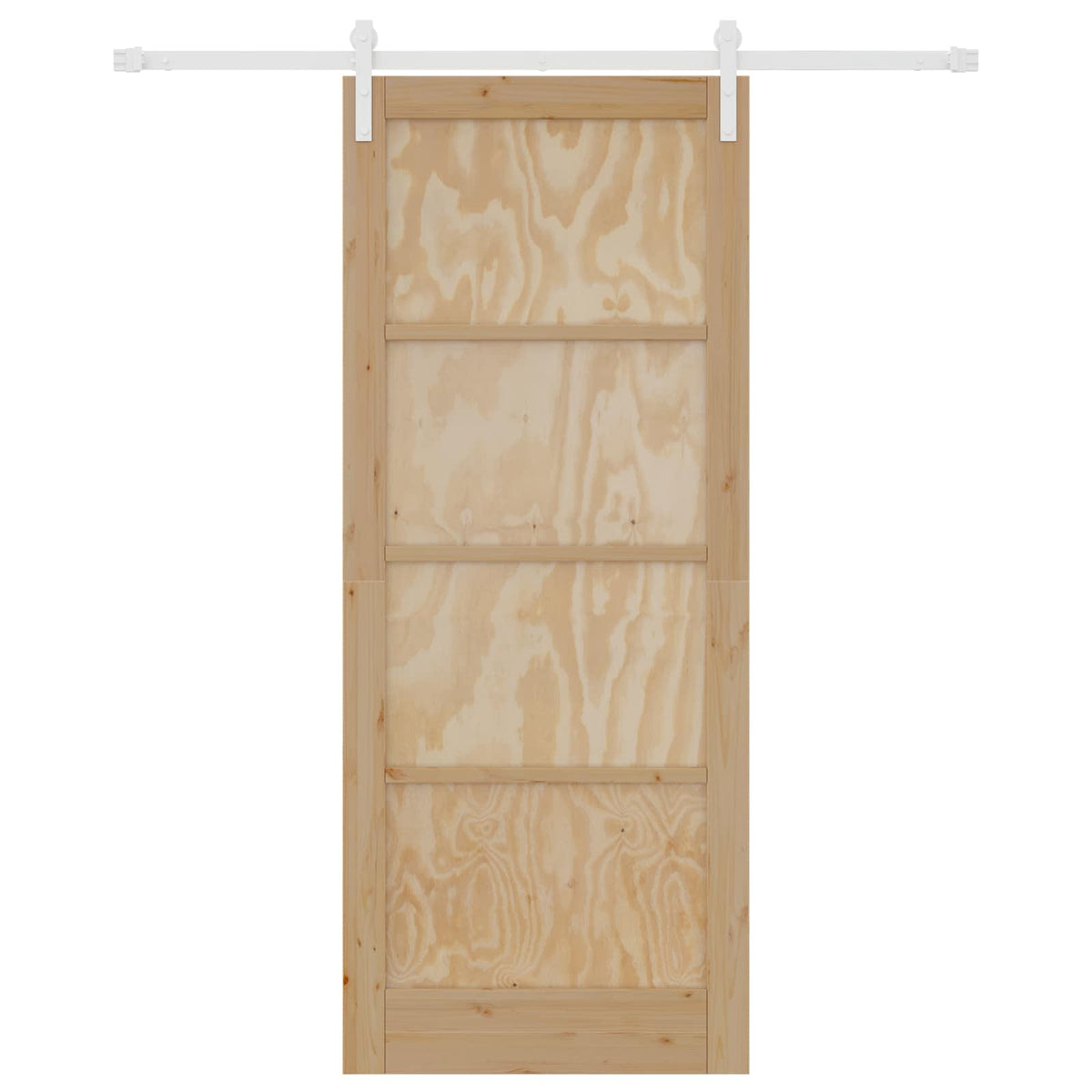 Skydedør 86 x 211 cm Massivt fyrretræ Natur og hvid