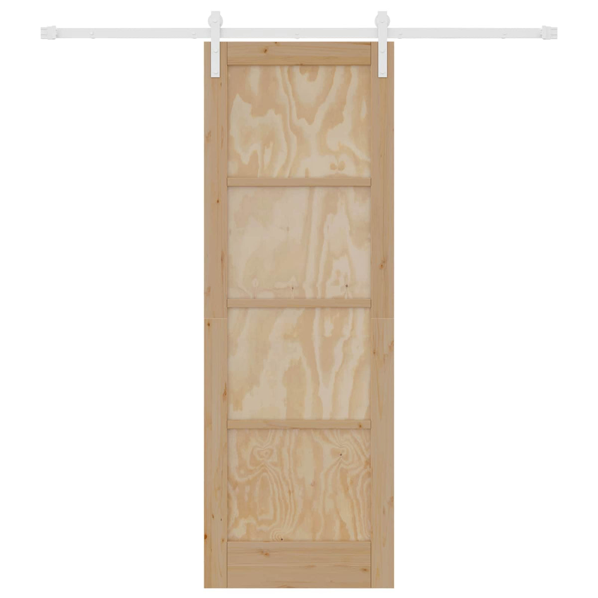 Skydedør 73,5 x 211 cm Massivt fyrretræ Natur og hvid