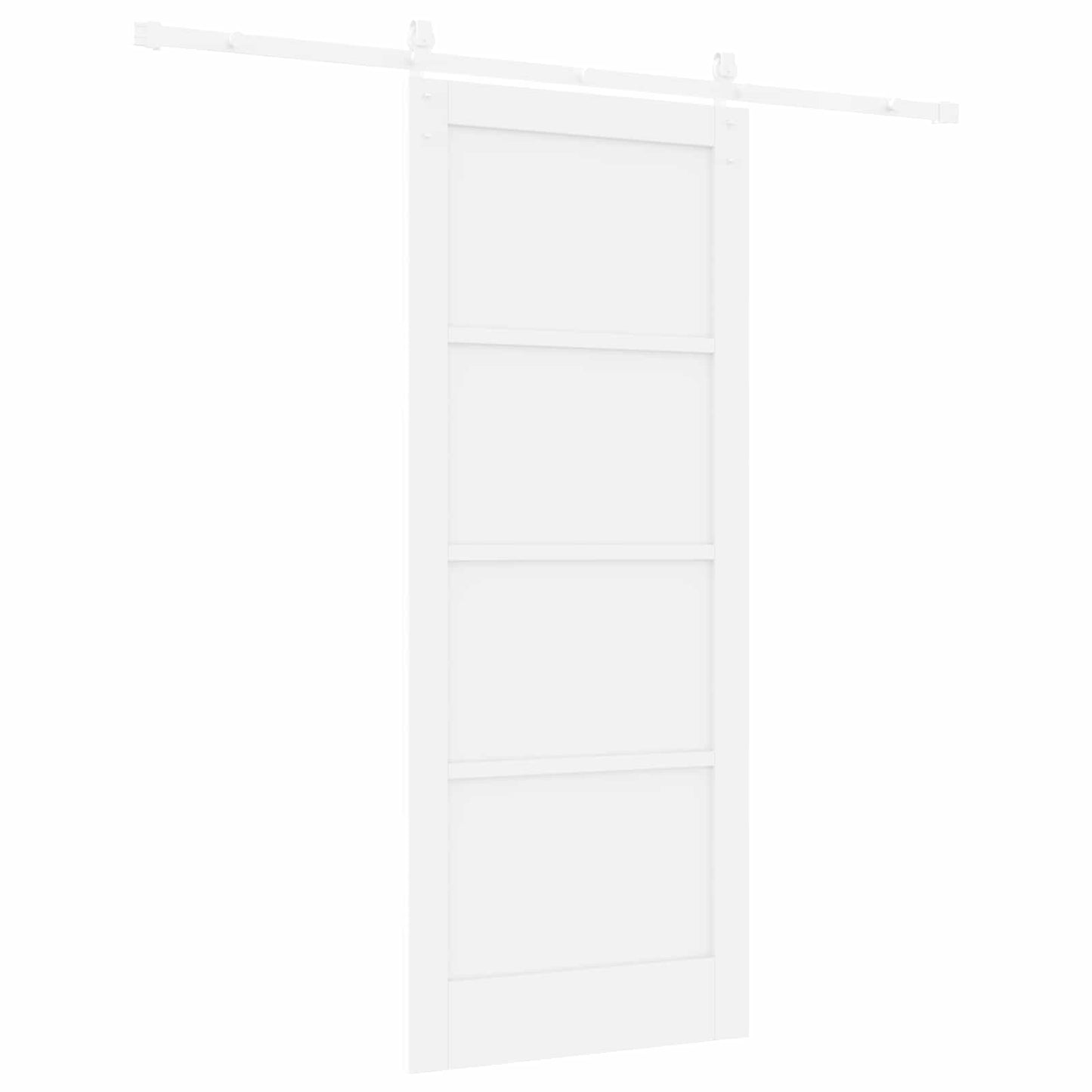 Skydedør 83 x 202 cm Massivt fyrretræ Hvid