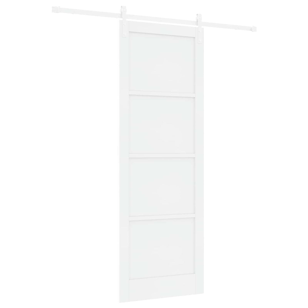 Skydedør 83 x 232 cm Massivt fyrretræ Hvid