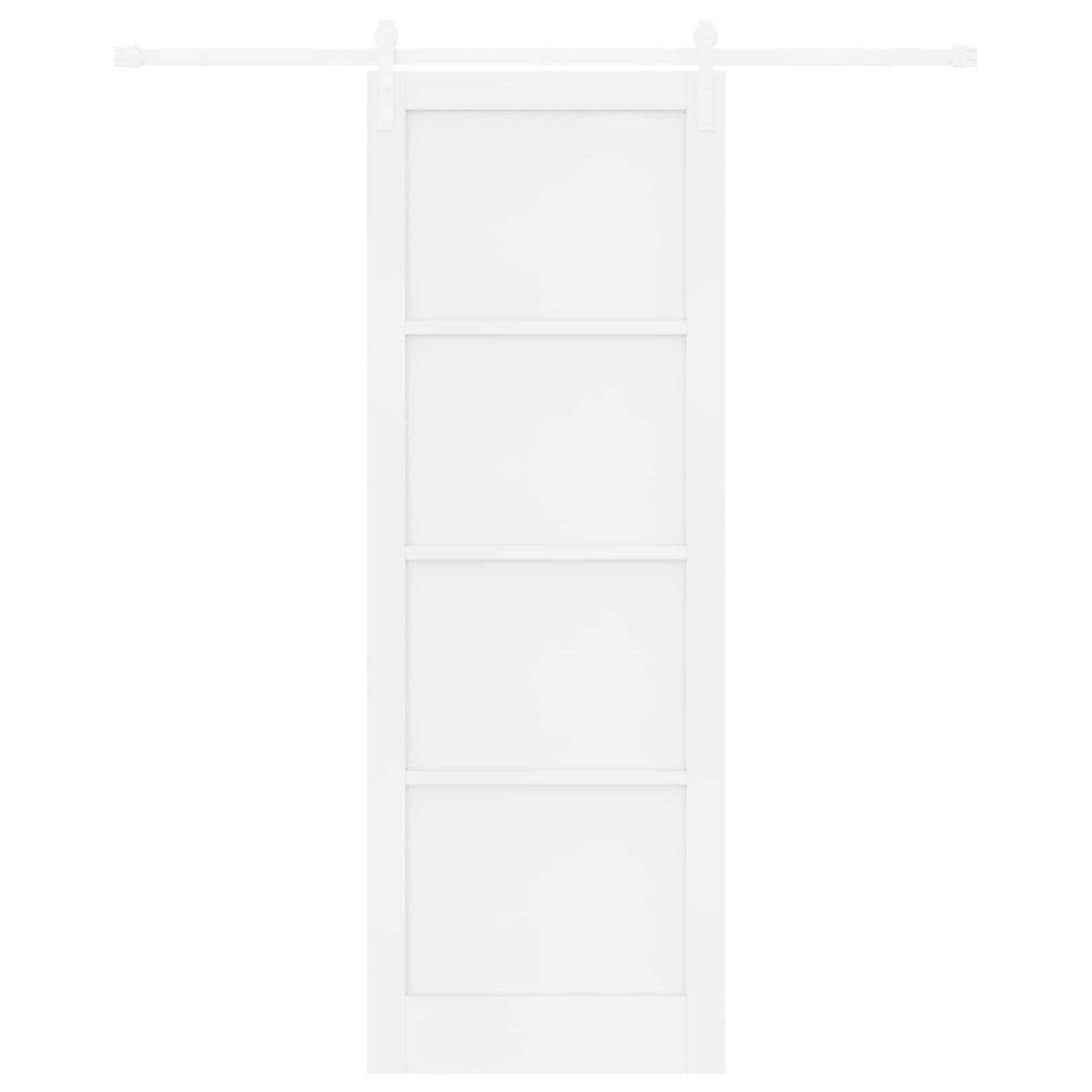 Skydedør 83 x 232 cm Massivt fyrretræ Hvid