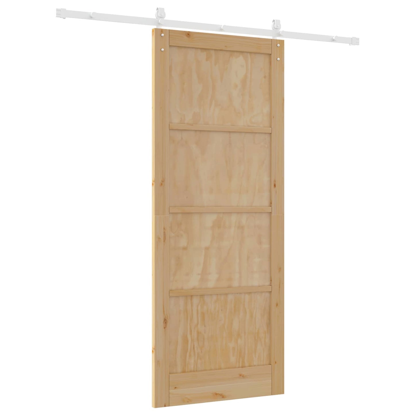 Skydedør 86 x 211 cm Massivt fyrretræ Natur og hvid