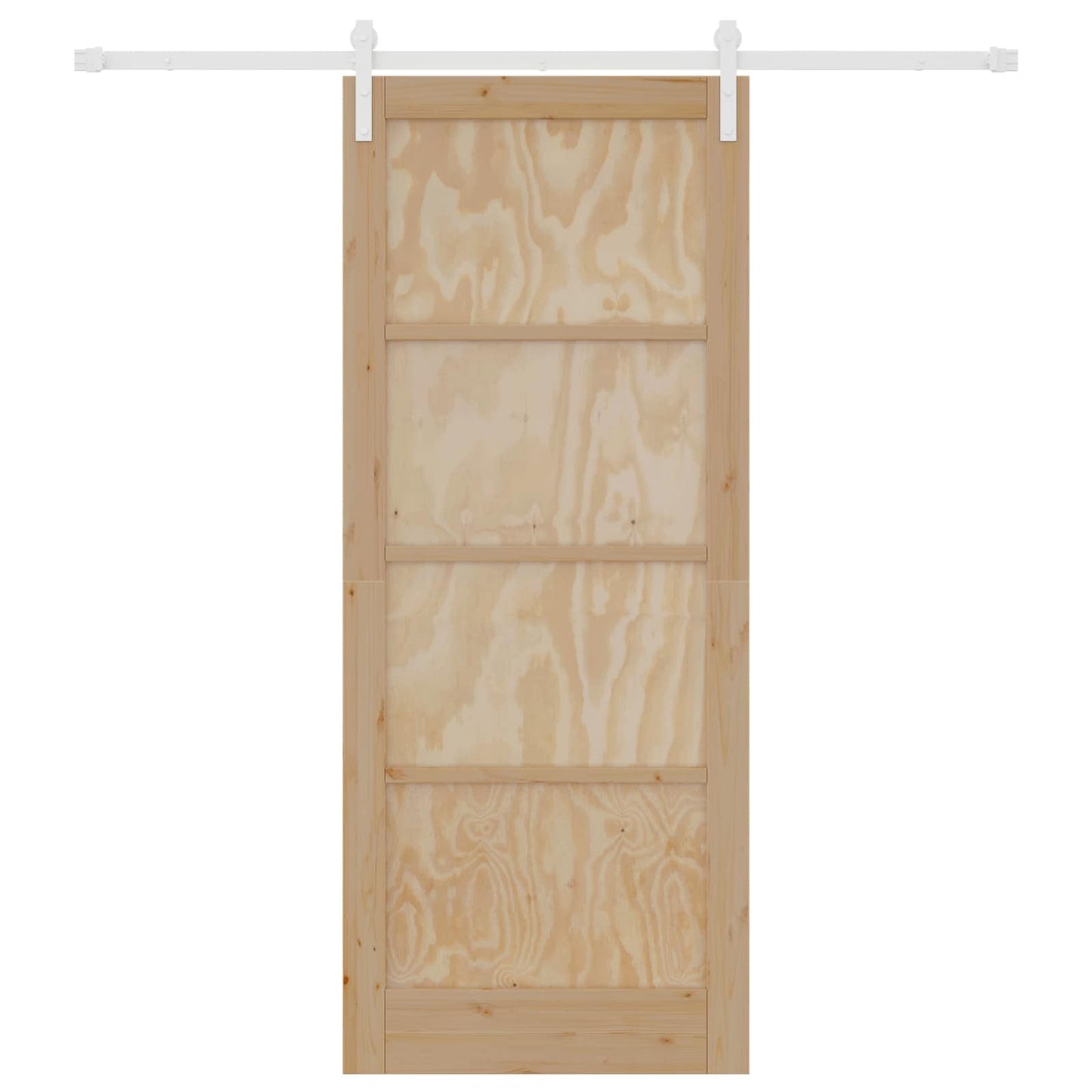 Skydedør 86 x 211 cm Massivt fyrretræ Natur og hvid