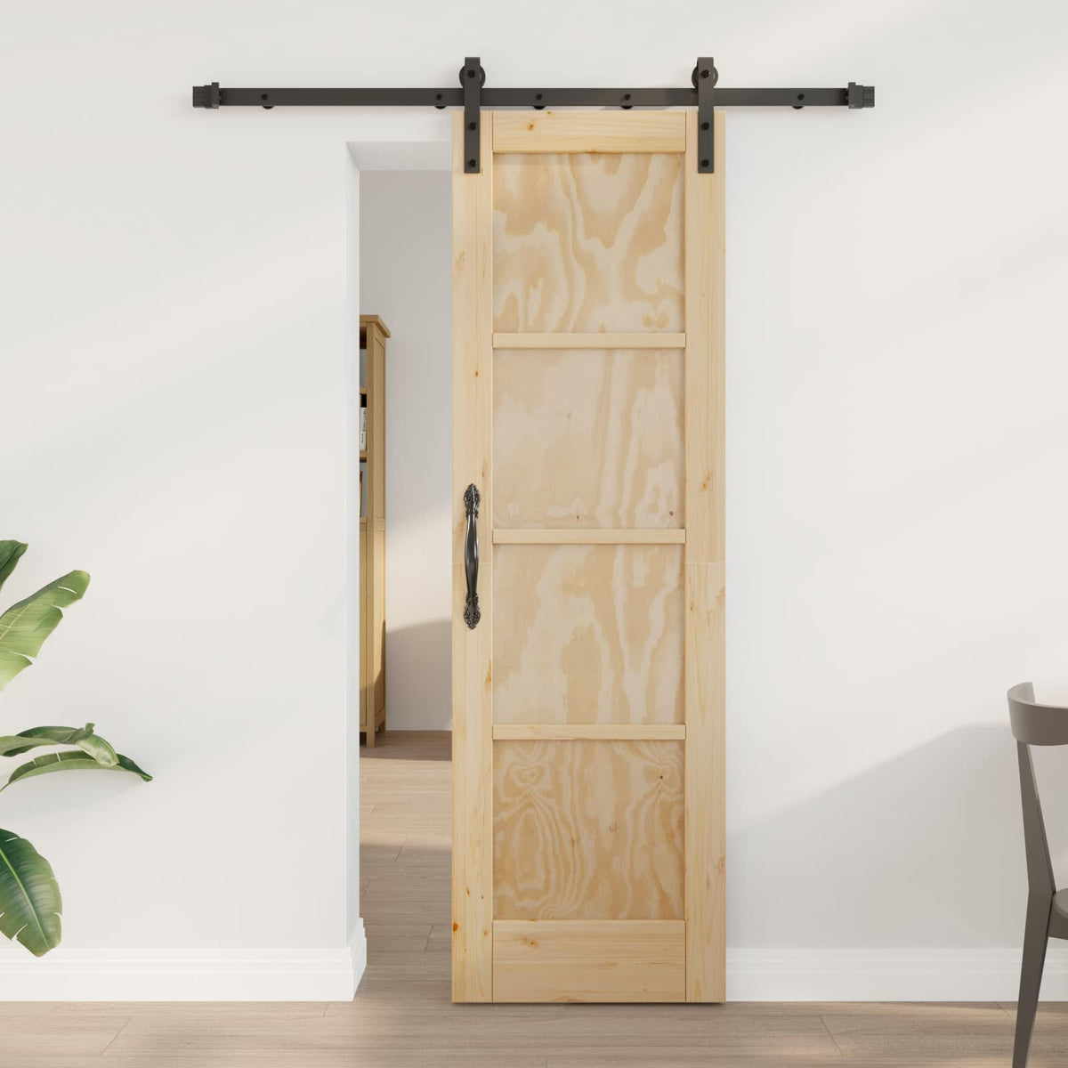 Skydedør Naturfarvet 61 x 198,5 cm Massivt fyrretræ