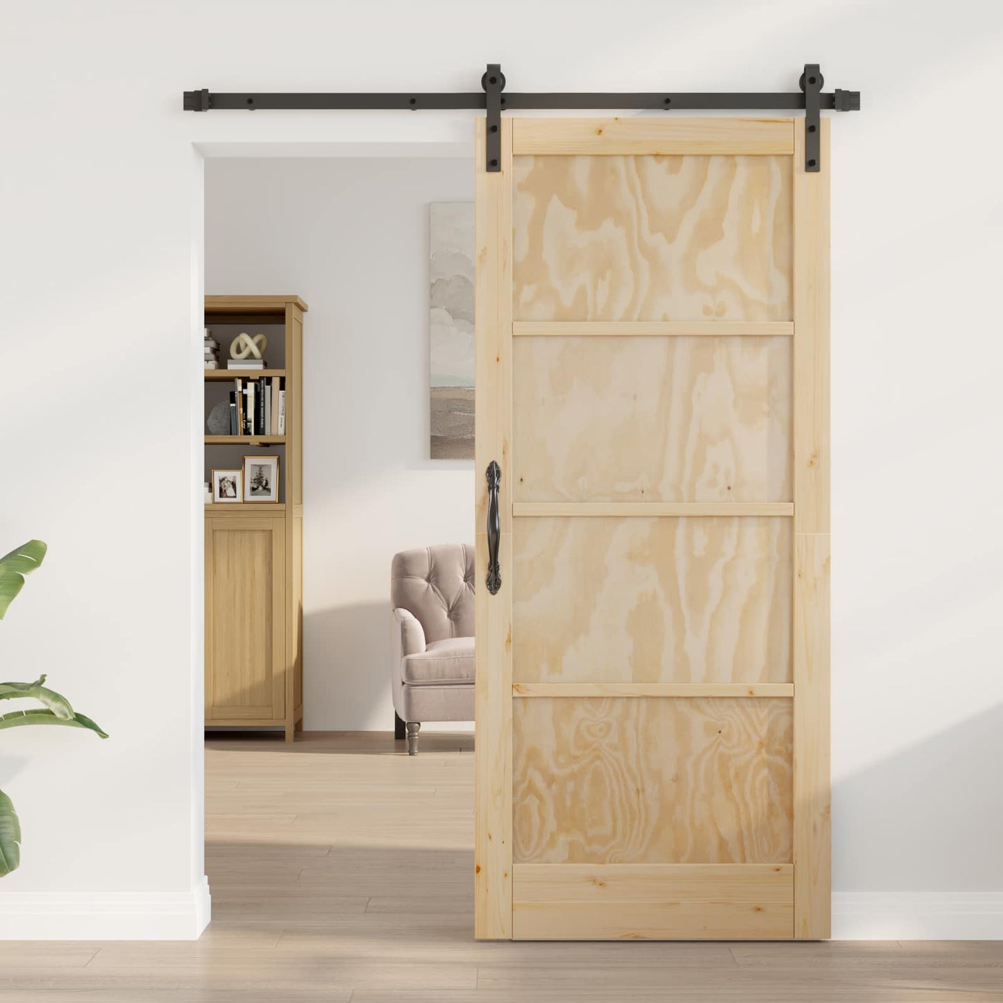Skydedør Naturfarvet 86 x 198,5 cm Massivt fyrretræ