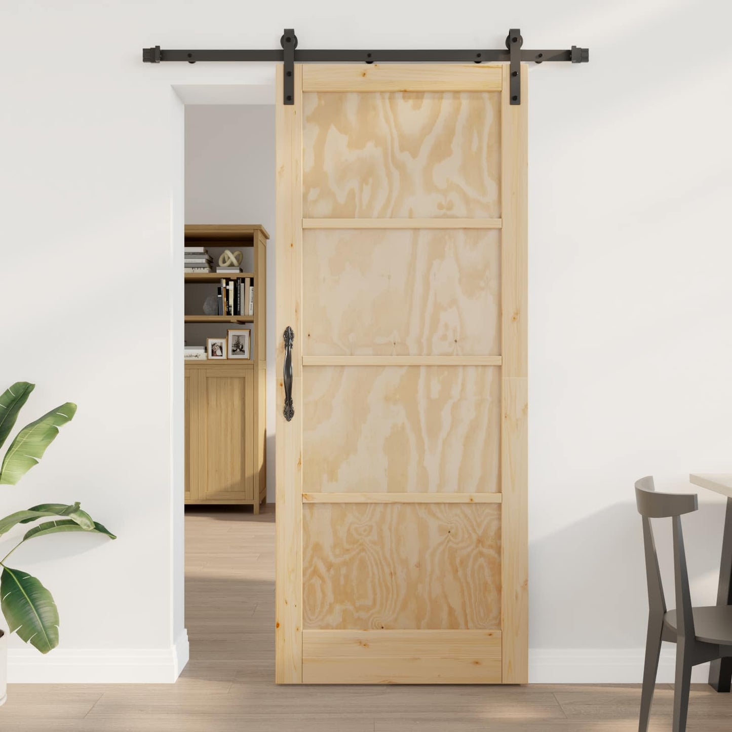Skydedør Naturfarvet 86 x 211 cm Massivt fyrretræ