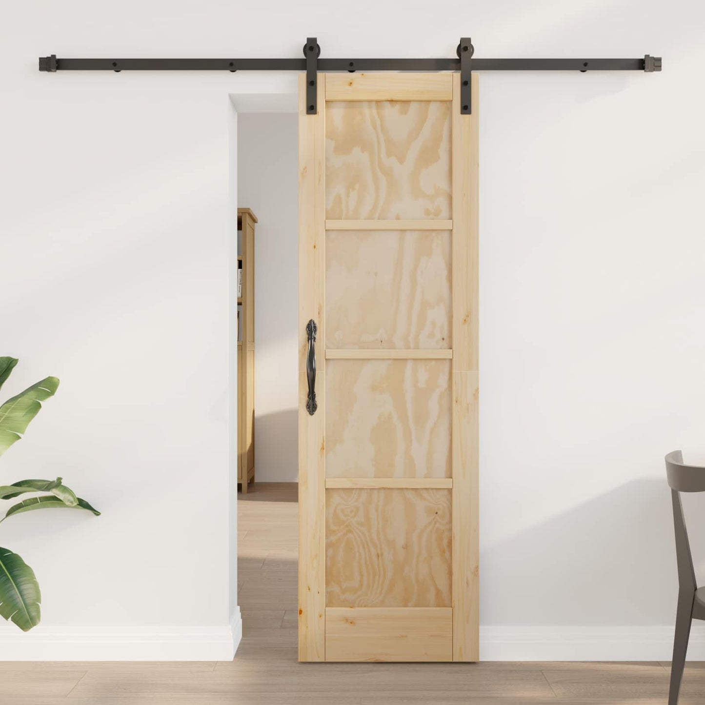 Skydedør Naturfarvet 61 x 198,5 cm Massivt fyrretræ