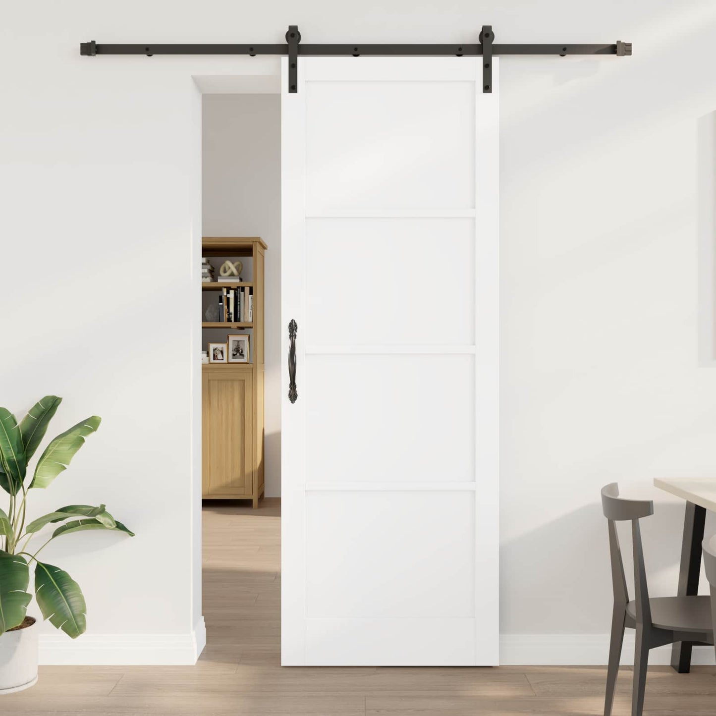 Skydedør Hvid 83 x 232 cm Massivt fyrretræ