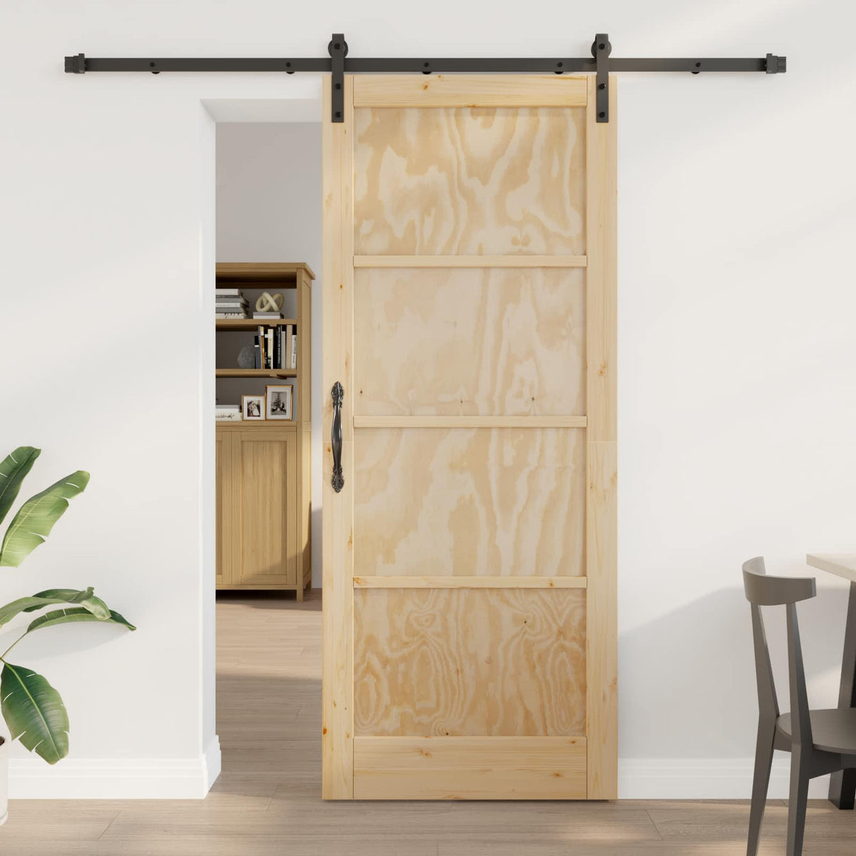Skydedør Naturfarvet 86 x 211 cm Massivt fyrretræ