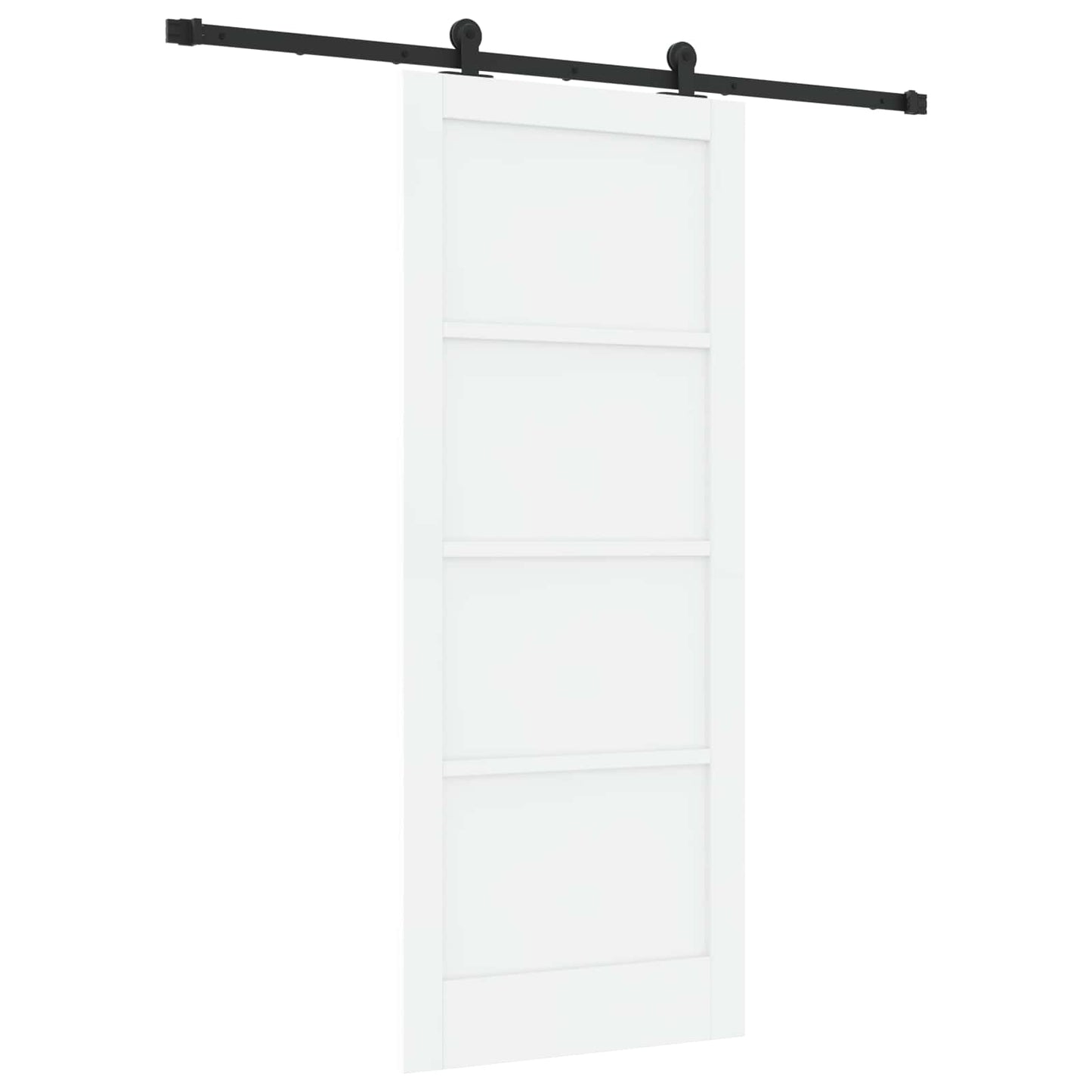 Skydedør Hvid og sort 83 x 202 cm Massivt fyrretræ