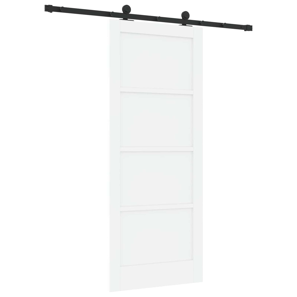 Skydedør Hvid og sort 83 x 202 cm Massivt fyrretræ