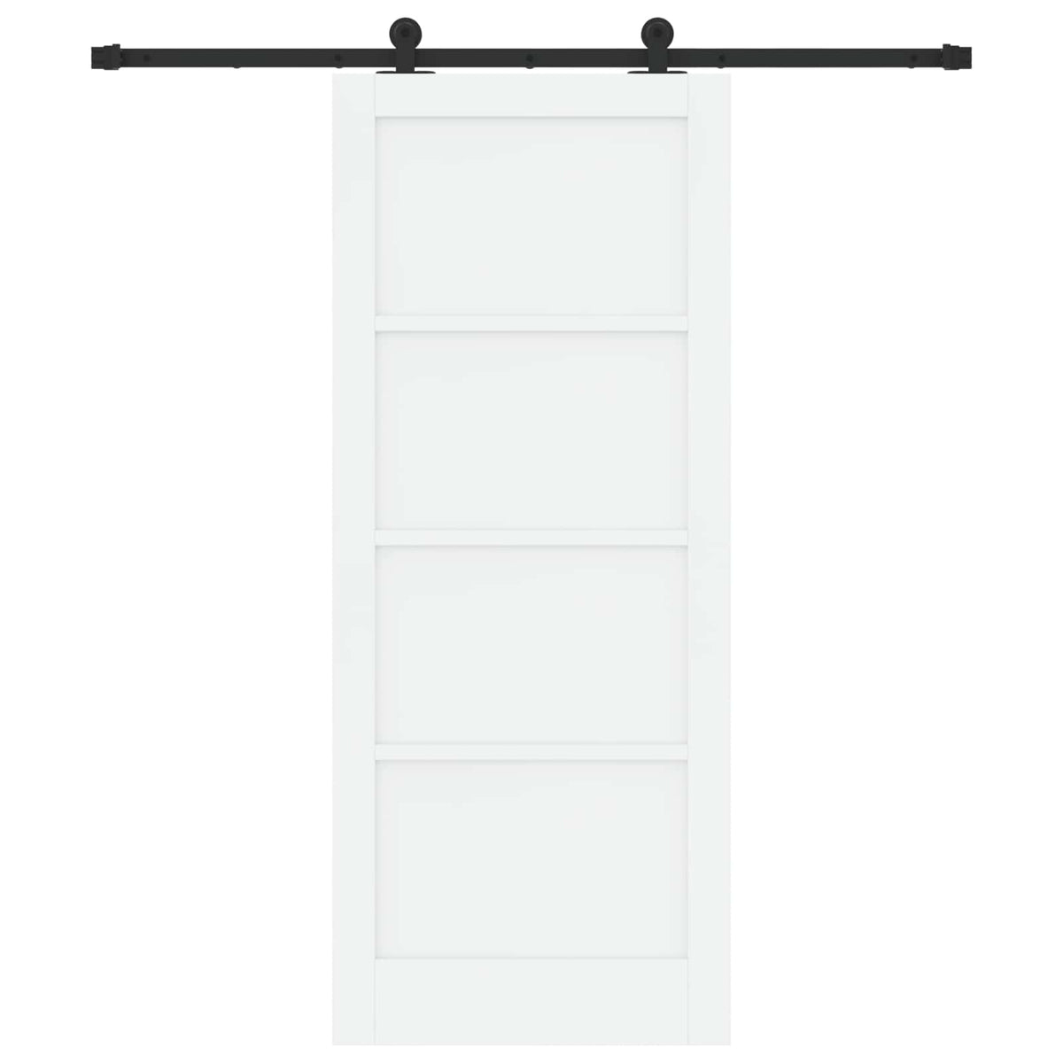 Skydedør Hvid og sort 83 x 202 cm Massivt fyrretræ