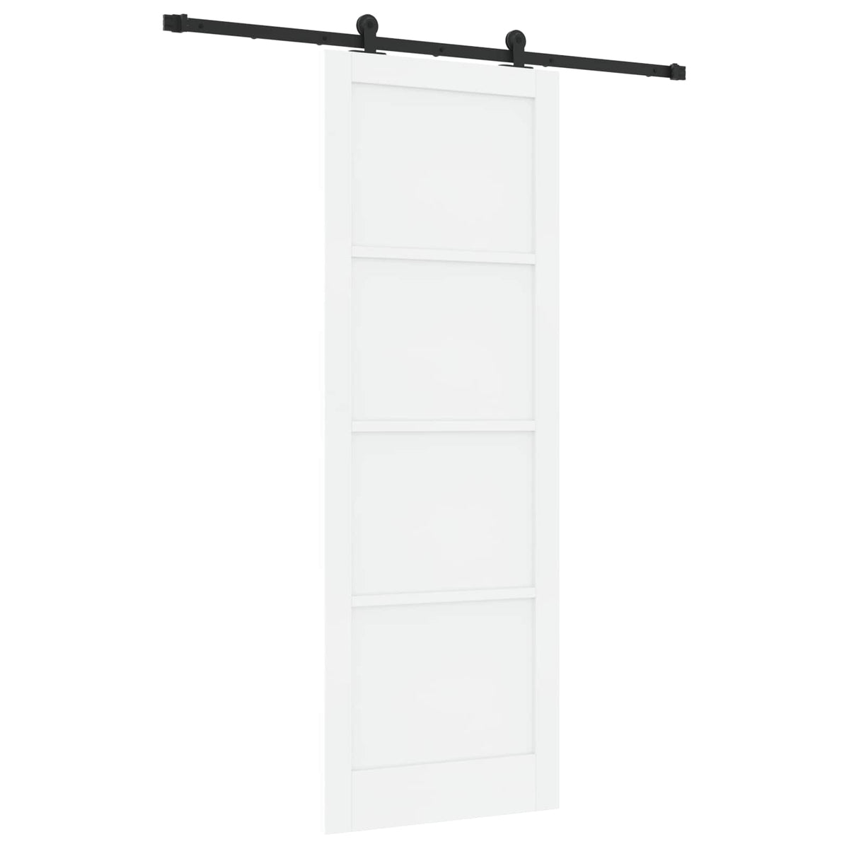 Skydedør Hvid og sort 83 x 232 cm Massivt fyrretræ