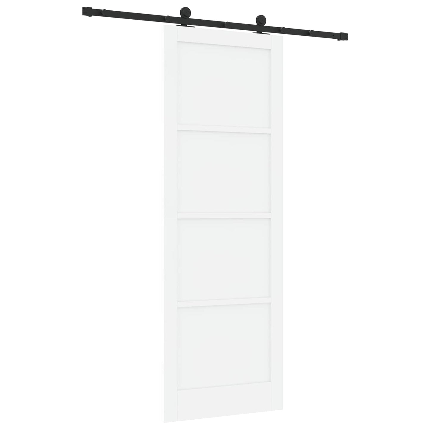 Skydedør Hvid og sort 83 x 232 cm Massivt fyrretræ