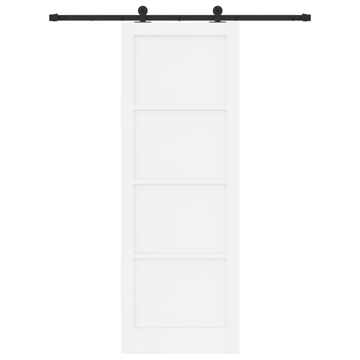 Skydedør Hvid og sort 83 x 232 cm Massivt fyrretræ