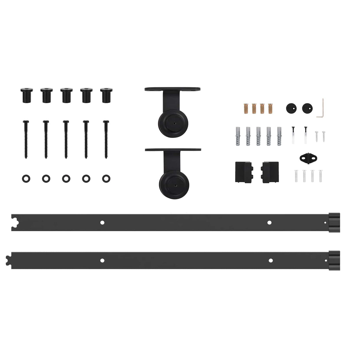Skydedør Naturfarvet og sort 73,5 x 211 cm Massivt fyrretræ