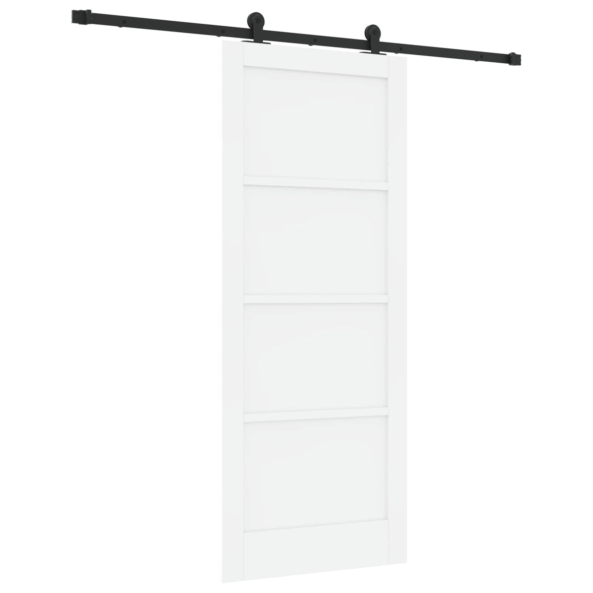 Skydedør Hvid og sort 83 x 202 cm Massivt fyrretræ