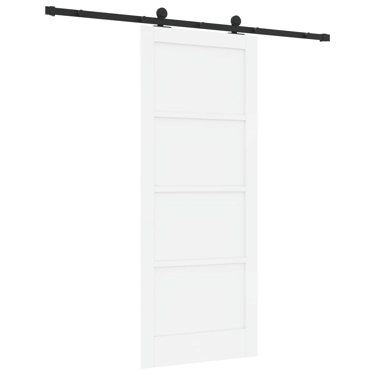 Skydedør Hvid og sort 83 x 202 cm Massivt fyrretræ