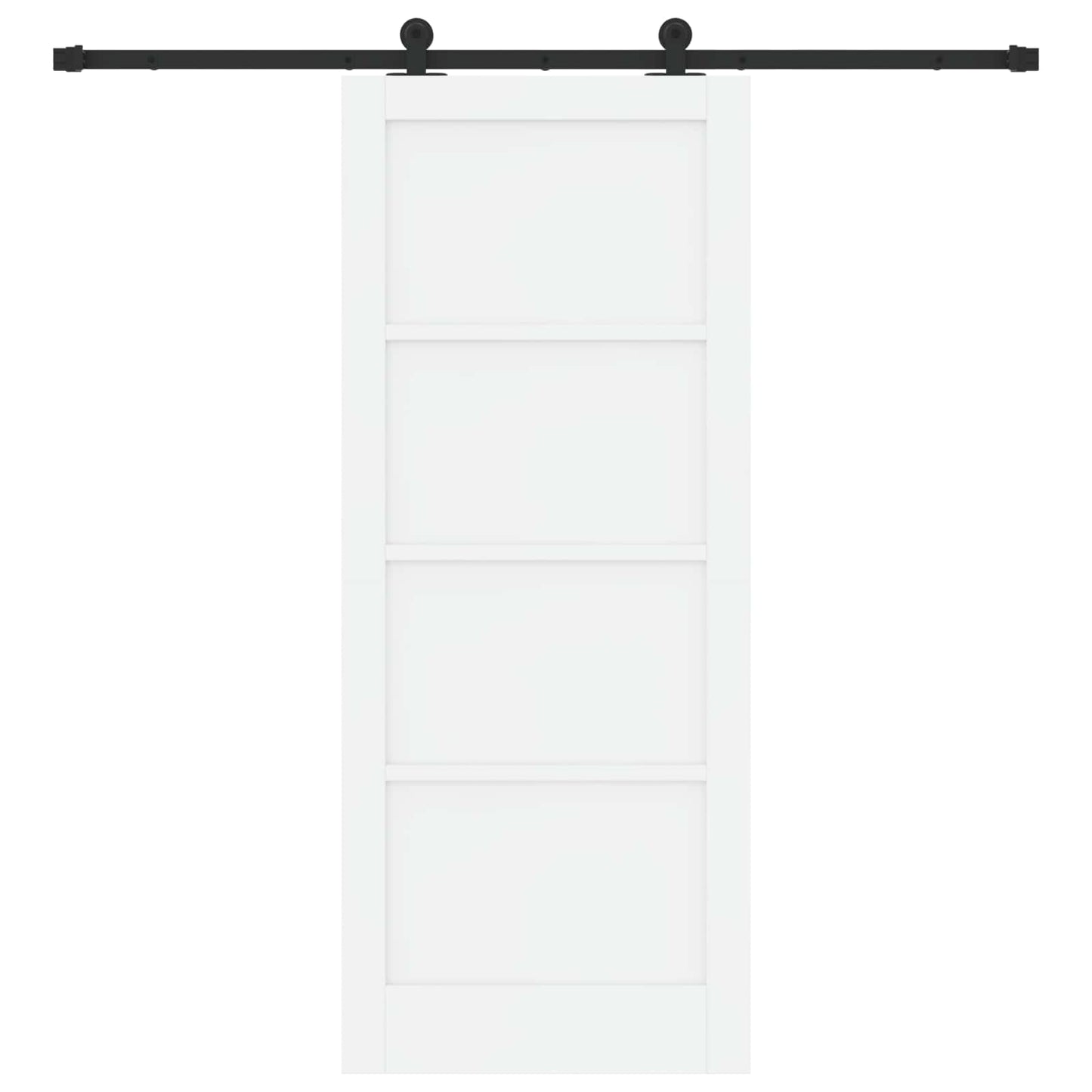 Skydedør Hvid og sort 83 x 202 cm Massivt fyrretræ