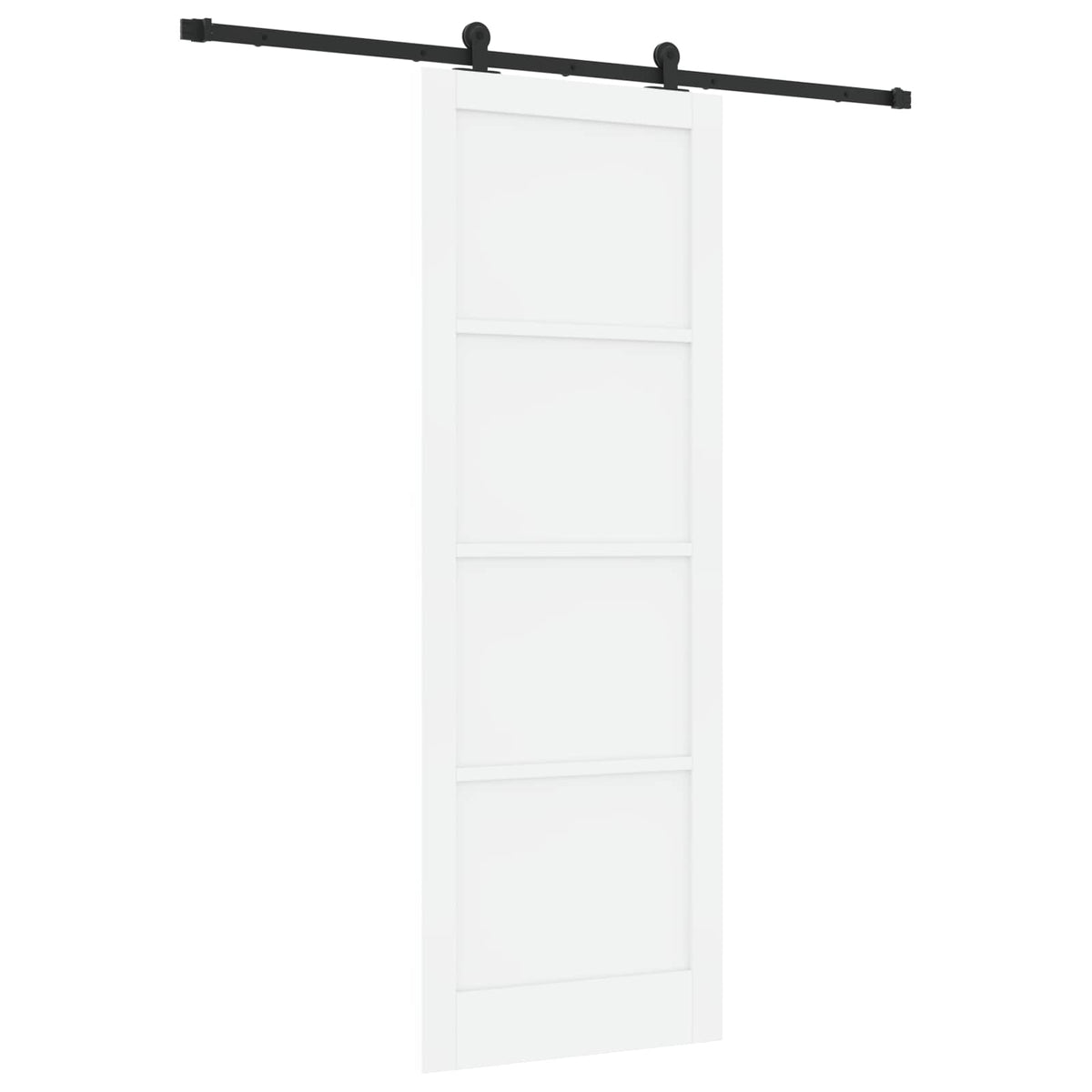 Skydedør Hvid og sort 83 x 232 cm Massivt fyrretræ