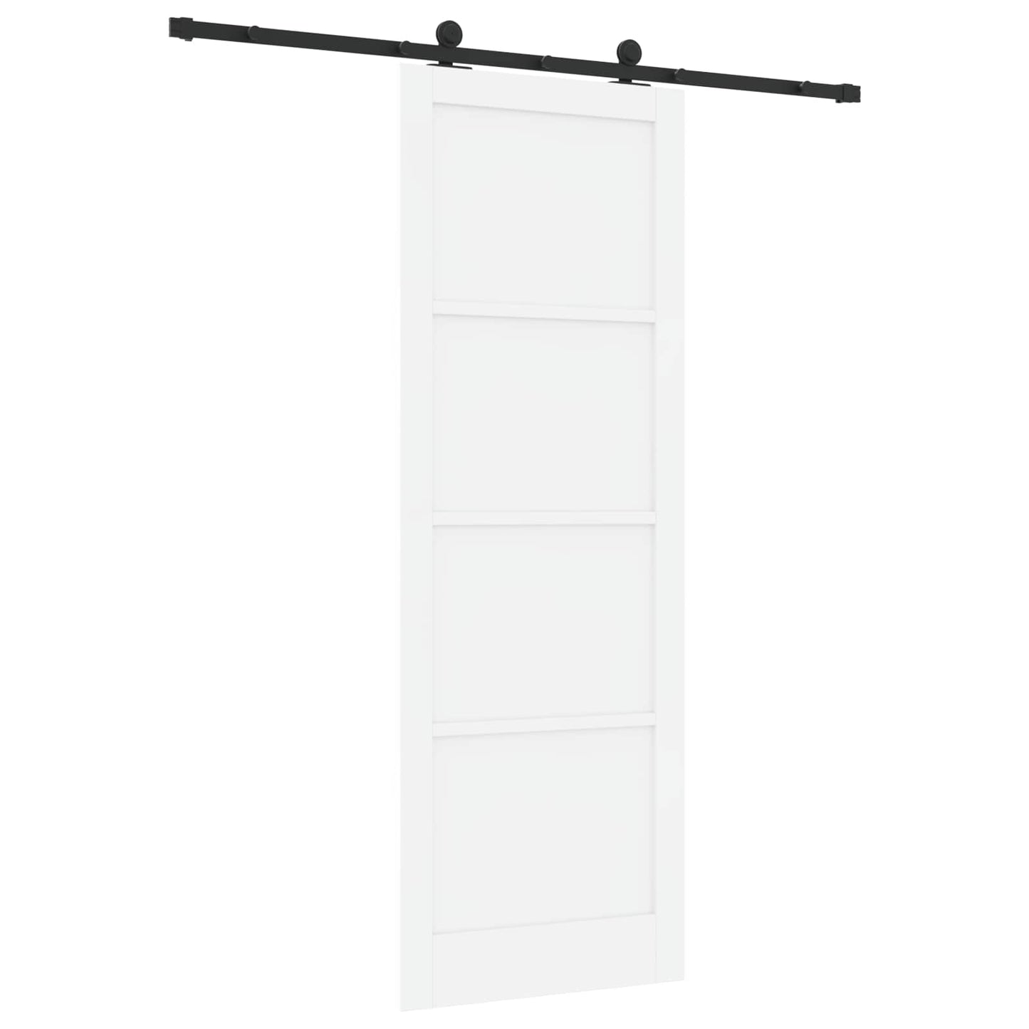 Skydedør Hvid og sort 83 x 232 cm Massivt fyrretræ