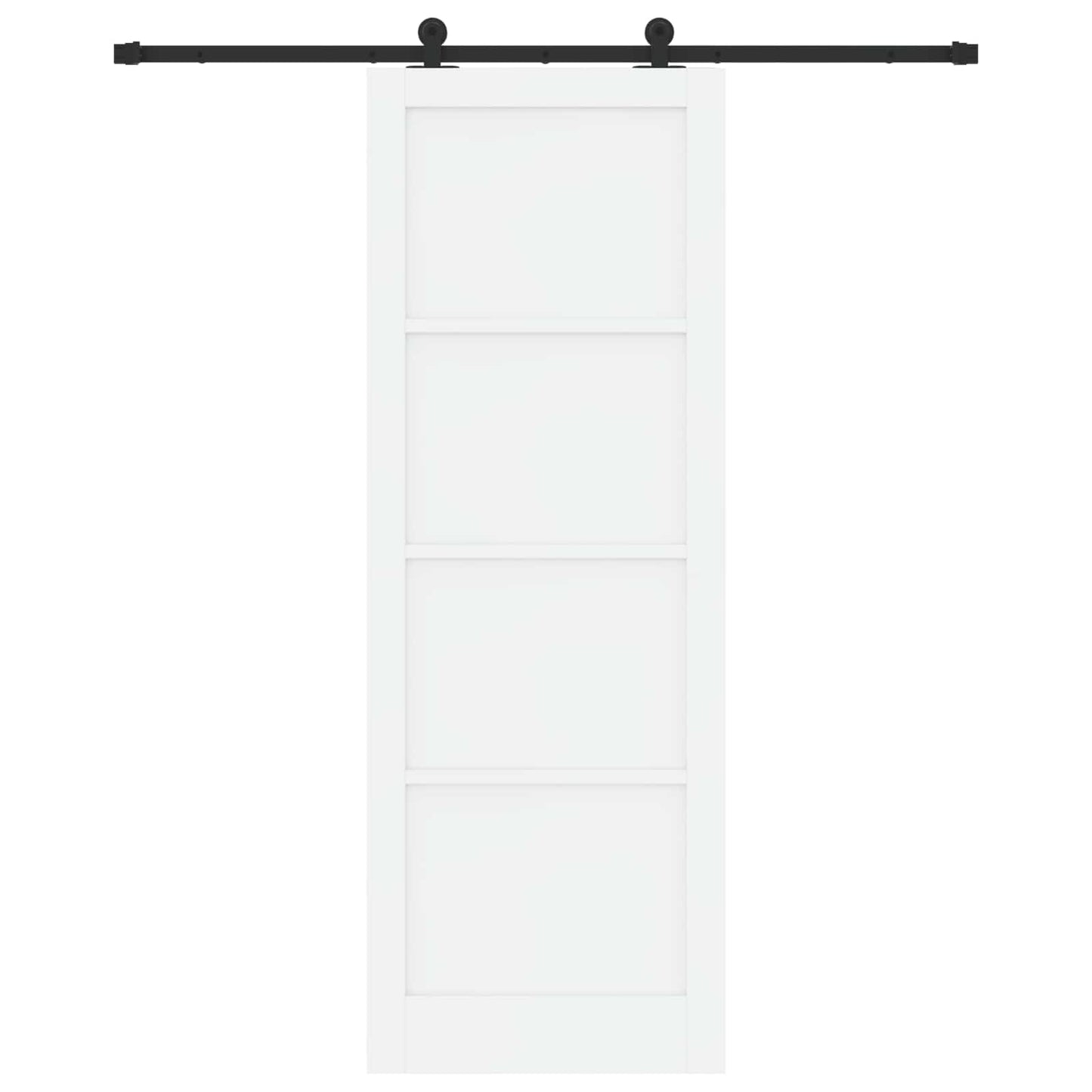 Skydedør Hvid og sort 83 x 232 cm Massivt fyrretræ