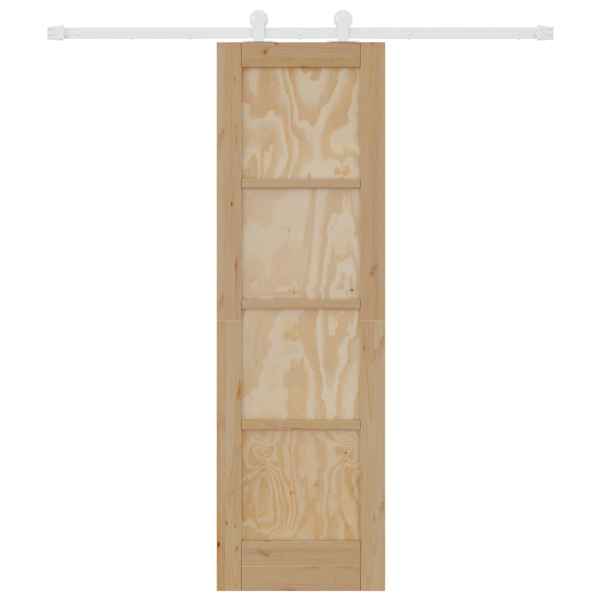 Skydedør Natur og hvid 61 x 198,5 cm Massivt fyrretræ