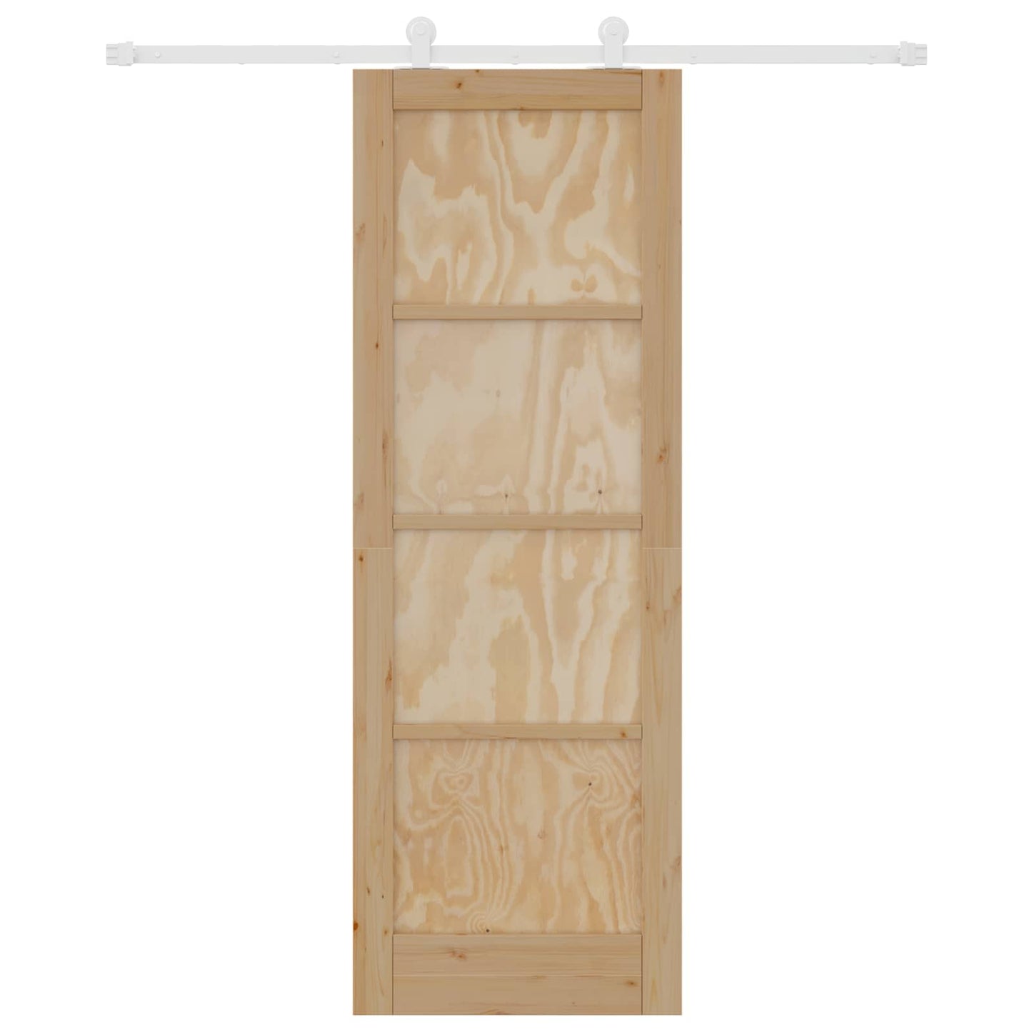 Skydedør Natur og hvid 73,5 x 211 cm Massivt fyrretræ