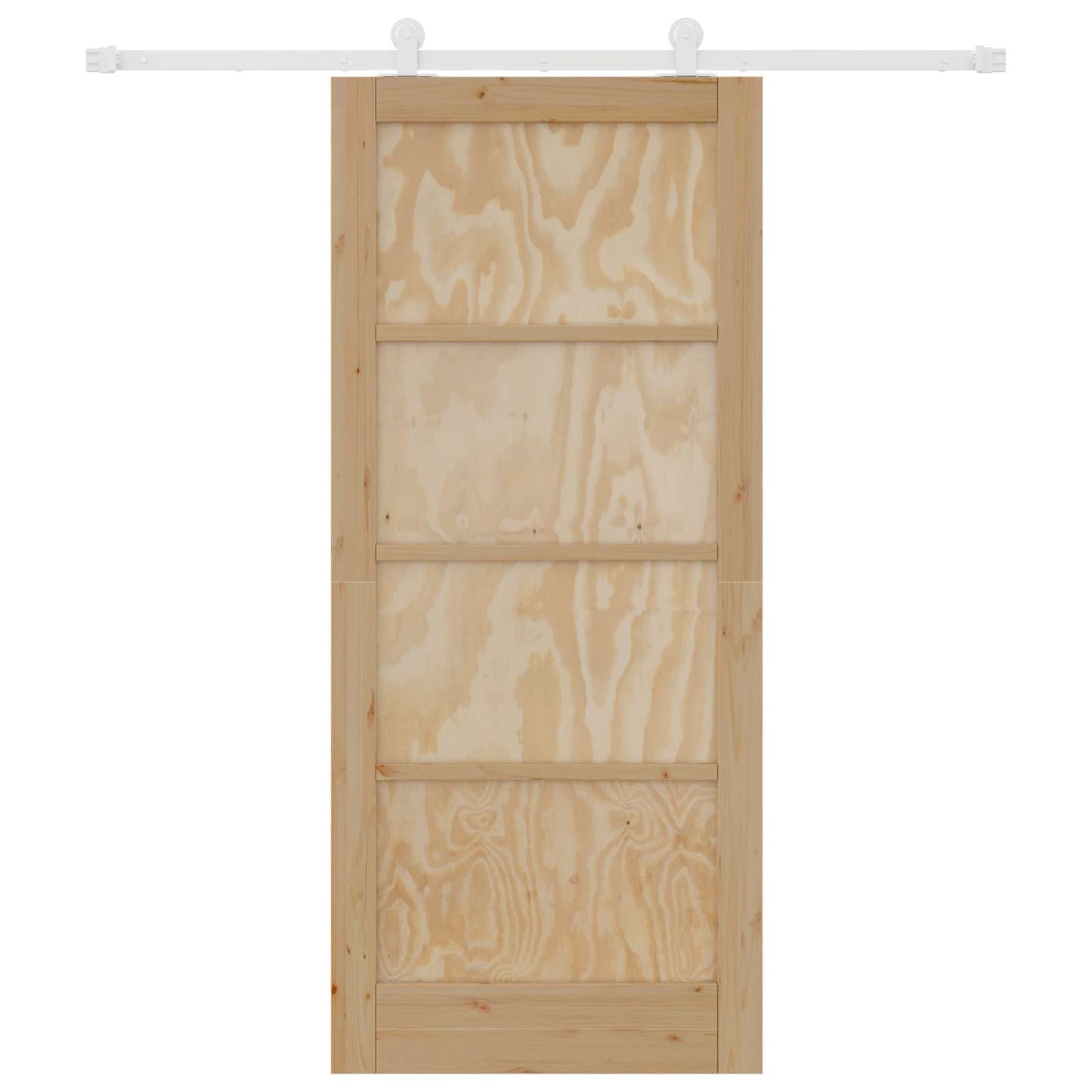 Skydedør Natur og hvid 86 x 198,5 cm Massivt fyrretræ