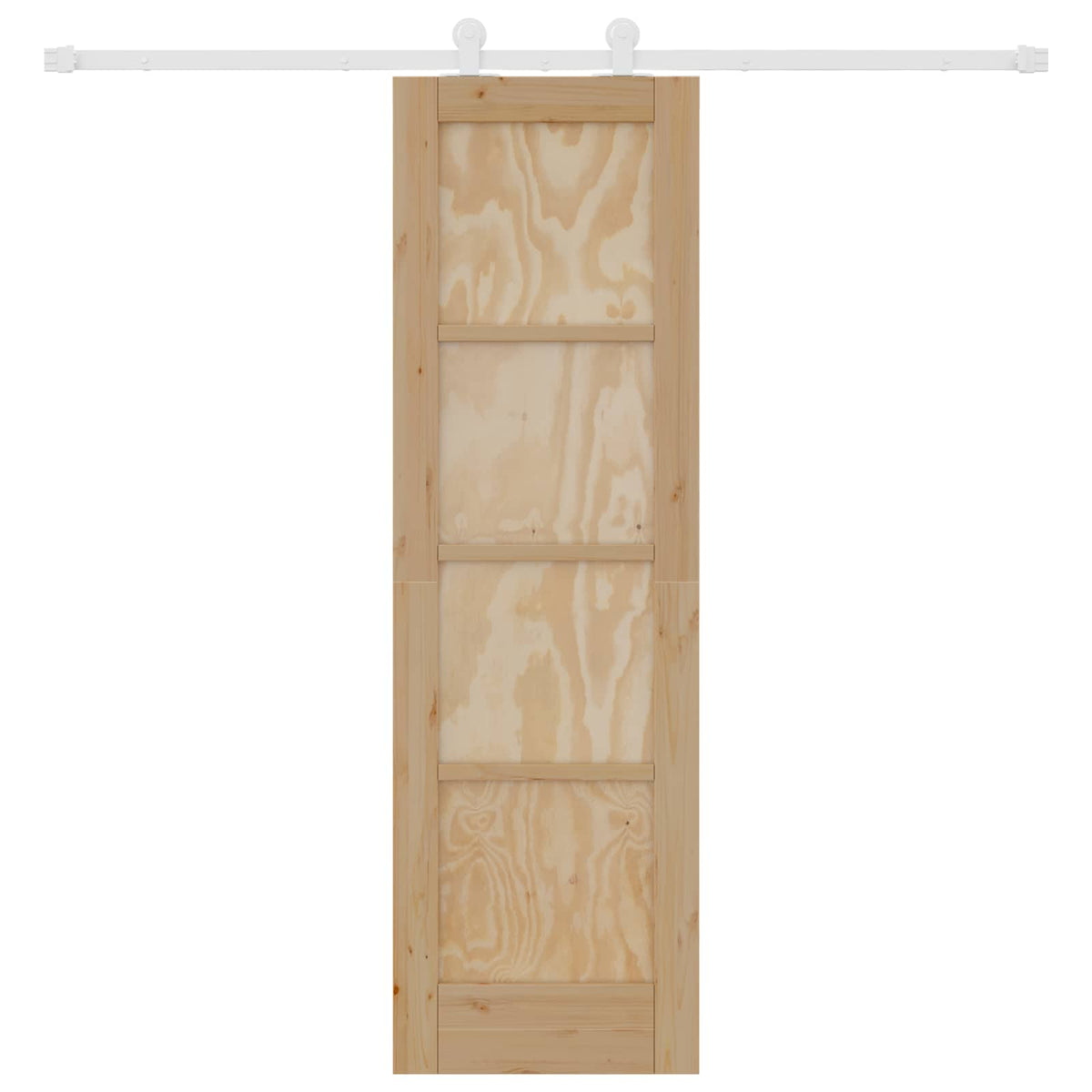 Skydedør Natur og hvid 61 x 198,5 cm Massivt fyrretræ