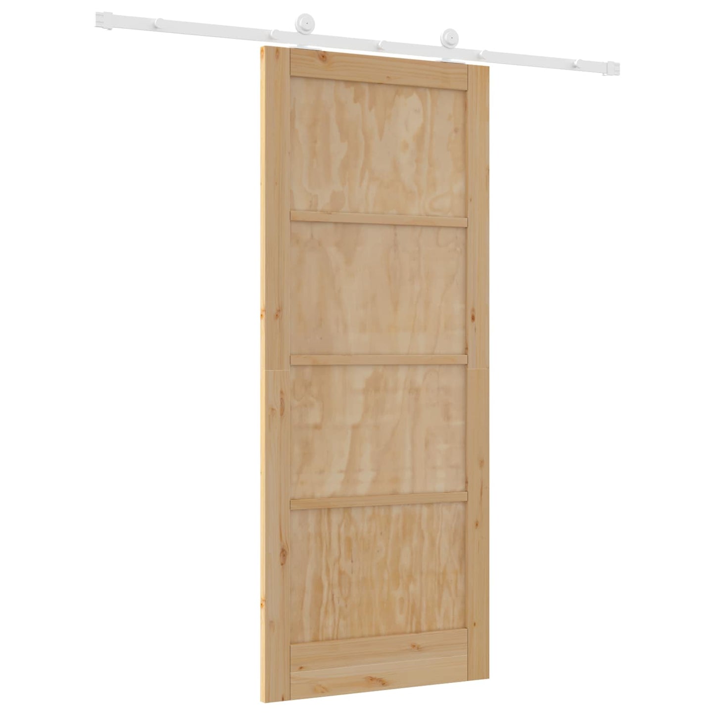 Skydedør Natur og hvid 86 x 211 cm Massivt fyrretræ