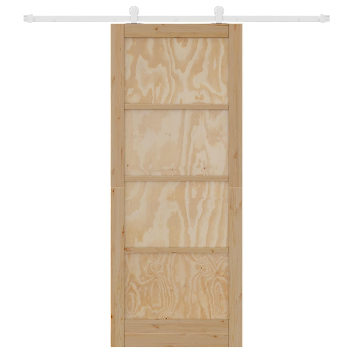 Skydedør Natur og hvid 86 x 211 cm Massivt fyrretræ