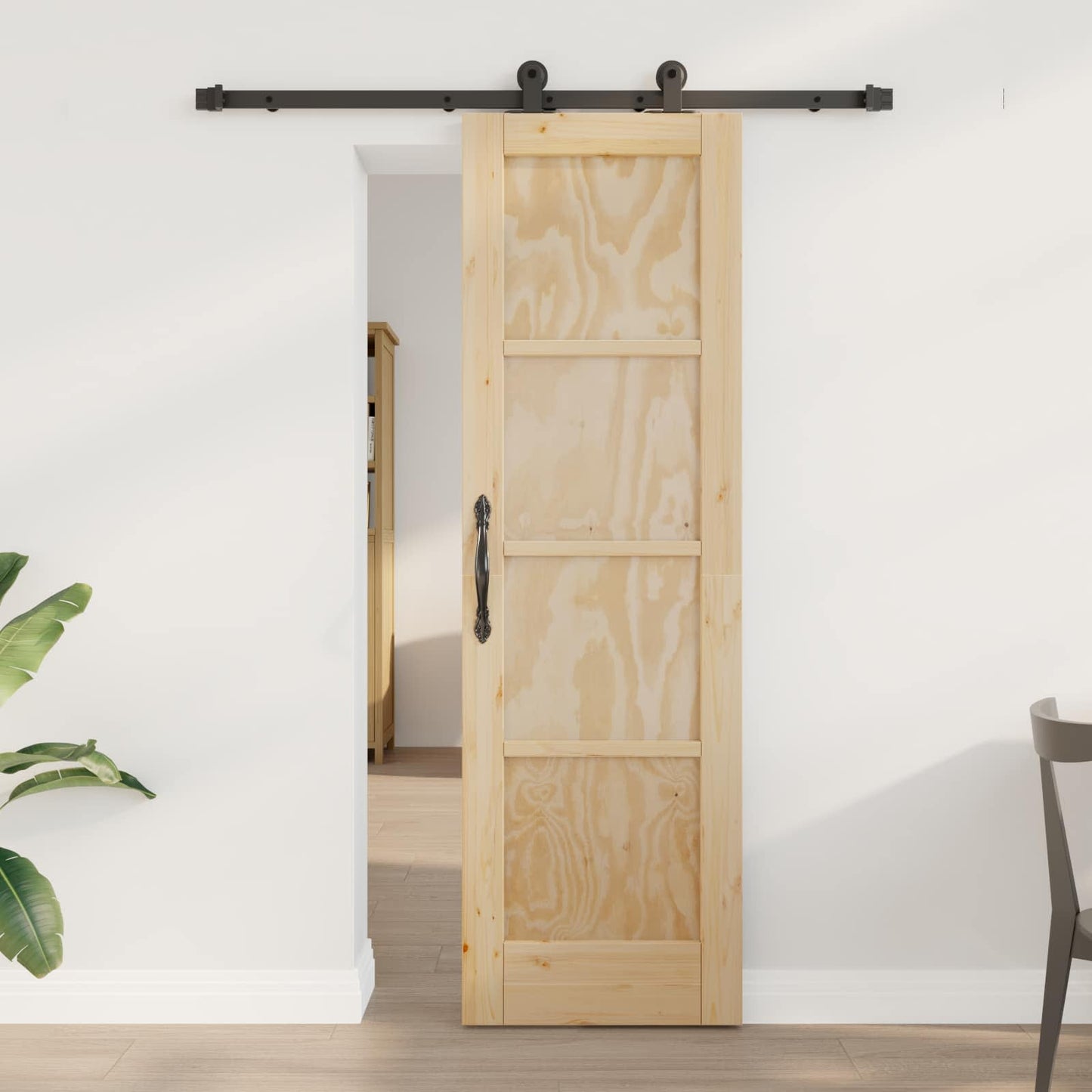 Skydedør ORKDAL 61 x 198,5 cm Massivt fyrretræ Naturfarvet